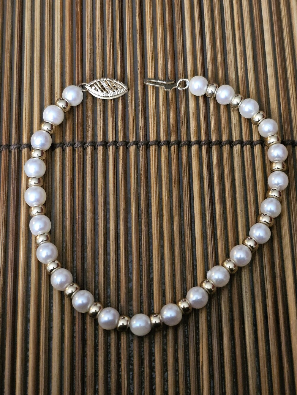 14k Pearl Gold Beaded Bracelet (Vintage)
